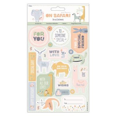 Papermania On Safari Die Cuts - Sentiments